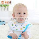 2017 High quality bibs wholesale octangle baby feeding bibs with waterproof layer