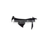 Black Bikini Set With Flouncy Ruffle and Floral Cutouts at Top and Scrunch Bottom thumbnail-5