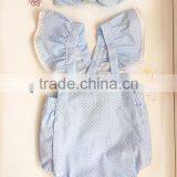 Baby Boutique Clothes Wholesale Infant Polka Dot Design Bubble Bodysuit Girls Ruffle Romper thumbnail-1