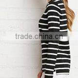Girls Round Collar Stripe Cotton Long Sleeve Sweater thumbnail-3