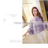 2016 O Neck Flare Sleeve Long Hairy Shaggy Faux Fur Pullovers Coat New Women Autumn Winter Loose Outerwear Gray Black thumbnail-2