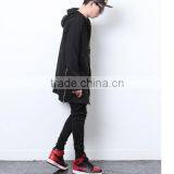 Long Black/White Side Zipper Man Hiphop Sweatshirt Big and Tall Hoodies thumbnail-5