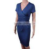 Summer Maternity Dress V Neck Women Casual Skirt With Plus Size thumbnail-4