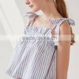 Two Piece Tie Shoulder Casual Women Linen Tank Top and Shorts Clothing Set thumbnail-4