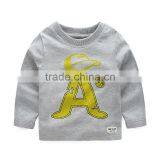 Wholesale Spring Cotton Long Sleeves Boys Kids Round Neck T-shirt thumbnail-4
