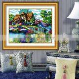 China Wholesale Multicolor Rectangle Chinese House Cross Stitch Kit thumbnail-1