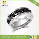 Fashion Stainless Steel Three Color Rotating Chain Ring Can Adjustable thumbnail-1