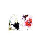 Leather Coating Hard Case for IPhone 4 Flower Design I4-043 Hard Case+Leather Coating