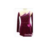 New exclusive Ice figure skating dress 161-1A -inexpensive beaded long sleeves ice skating dress