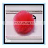 Cheap Wholesale Price Elastic Fur Fluffy Ball Pom Pom Scrunchie Ponytail Holder Hair Accessories thumbnail-4