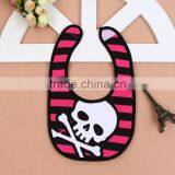 Cotton Fabric With Peva Backing Alternative Skull Crossbones Baby Bib thumbnail-3