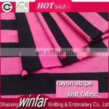 Winfar Hot Sell High Quality Soft (Vortex) Stretchy Yarn Dyed 30S Rayon Stripe Knitting Fabric for Clothing thumbnail-1
