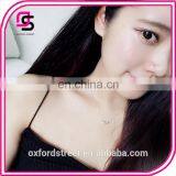 Japan and South Korea Copper Wire Drawing Squares Silver Plated Necklace Chain of Clavicle Paragraphs Woman Contracted Short thumbnail-4