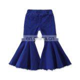 RTS Posh Gril Baby Cheetah Distress Flare Kids Flare Jeans Leg Pants thumbnail-4