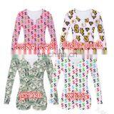 Летние привлекательно распечатанные женские комбинезоны, боди и пижамы - однотонные костюмы