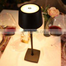 2020 Cafe Dinning Hotel Restaurant LED Rechargeable Usb Charging Decorative Wireless LED Touch Dimmable Table Lamp