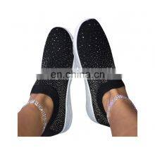 Women's Fashion Sneakers Casual Ladies Ankle Shoes Flat Loafers Crystal Fashion Bling Women Sneakers 2019 Casual Ladies Slip On thumbnail-5