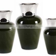 High Temperature Deep Green Mirror Reflections Glossy Glazed Porcelain Vase thumbnail-4