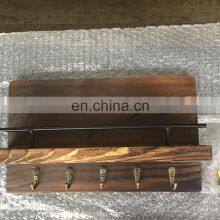 Rustic and Industrial Decorative Wooden Floating Shelf Hanging Wall Organizer Wooden Key Holder thumbnail-2