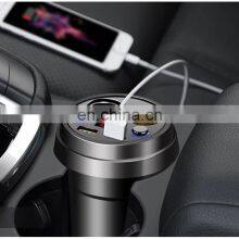 Car Charger Cup Holder Dual Cigarette Lighter Sockets Power Adapter With Dual USB Ports LED Black Car Accessories thumbnail-2