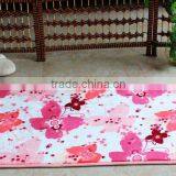 Flower Design Printed Bath Mats Latex Backing Washable Bath Mat