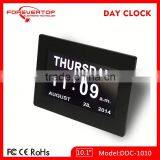 Hot Sell High Definition Digital Big Screen Battery Operated Calendar Clock for Elder