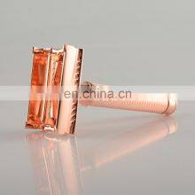 Pirate Label Non-slip Rose Gold Metal Handle Double Edge Safety Razor thumbnail-3