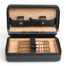 Custom Luxury pu Leather Cedar Lining Carry Portable Waterproof Humidor Travel Leather Cigar Case thumbnail-3