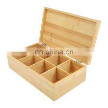 Large Wooden Tea Organizer Box 8-Slot 100% Handmade Craft Eco-Friendly Natural Decor thumbnail-4