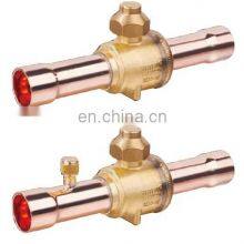 Air Conditioner Refrigeration Ball Valves Welding Connection Brass Copper Ball Valve With Access Port Good Quality thumbnail-1