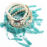 Fashion Pearl Designs Jewelry Gold Bangle Bohe Bracelets Set thumbnail-1