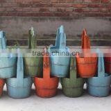 Chinese Antique Wooden Painted Basket