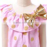 Pink Gold Polka Dots Baby Bodysuit Wholesale Infant Clothing Baby Romper thumbnail-3