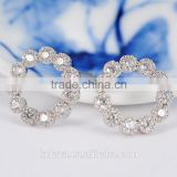 ED-46 Crystal Micro Paving Brass Material Rhodium Plated Clear Crystal Fashion Zircon Stud Earrings