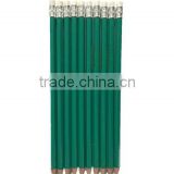 Pencil With Eraser Green paint HB plastic pencil for school kids