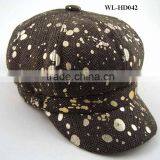 WL-HD042 100%COTTON 8 PANELS CAP WITH GOLDEN FOIL thumbnail-1