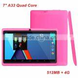 7 Inch Q88 Tablets Quad Core AllWinner A33 Android 4.4 512MB RAM 4GB ROM WIFI Tablet PCs thumbnail-1