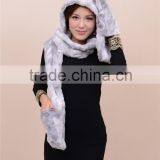 Battery Velvet Mink Heating Scarf With Cap thumbnail-4