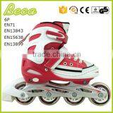 Wholesale PU Wheel Red Canvas Inline Skate Shoes With Flashing thumbnail-1