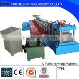 Gearbox Driven High Speed C Purlin Roll Forming Machine Operate Stabilize