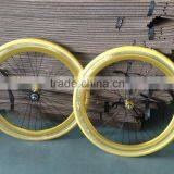 golden color 700C fixie wheel set