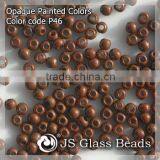 High Quality Fashion JS Glass Seed Beads - P46# Painted Brown Rocailles Beads For Garment & Jewelry thumbnail-1