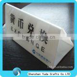 White Printed Acrylic Label Stand Desk Name Plate Table Acrylic Name Plate for Bank