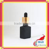 15ml 30ml Solid Matte Frosted Rectangle Black Glass Dropper Bottles Wholesale for e Liquid e Juice Vape Juice GR193R thumbnail-3