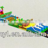 Funny/Outdoor inflatable obstacles bouncy with slide for kids