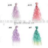 Purple Ombre Wavy Hair Curly Extension Bundles for Doll thumbnail-6