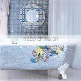 MB PBT-CV-S02 Handmade Mosaic Small Bathtub Design Silver Leaf Mosaic Art Mosaic Bathtub thumbnail-5