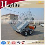 Hot Dipped Galvanized Single Axle Hydraulic Farm Box Tipping Trailer thumbnail-5