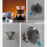Stainless Steel Cone Coffee Filter Maker Dripper With Stand for 2-4 Cups thumbnail-3