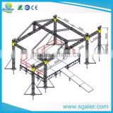 6 pillars roof truss system aluminum truss